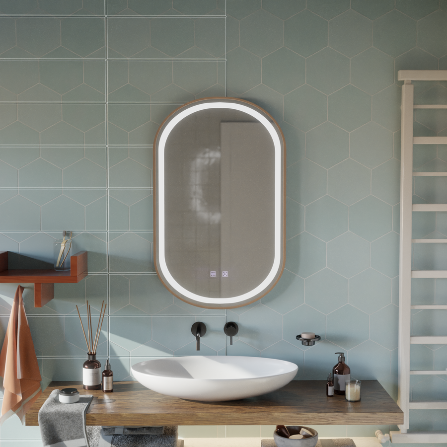 LED Touch Impora Mirror Demist System 50x80 cm Rose Gold Frame Mirrors Korman E Заглавие по подразбиране Alessandro Design