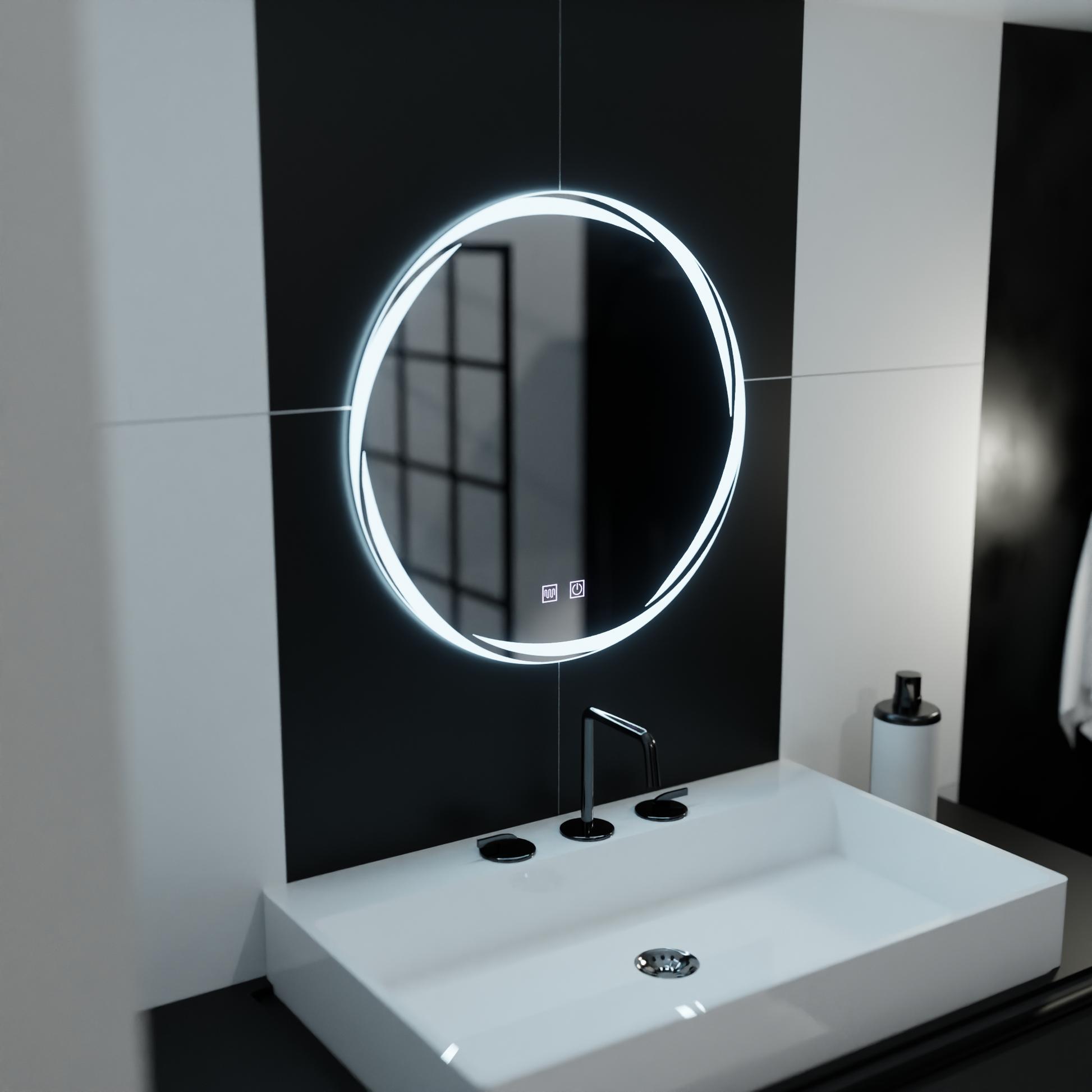 LED кръгло огледало 60 см, Spirallus Touch, система против мъгла, затъмняващи огледала Korman E Заглавие по подразбиране Alessandro Design
