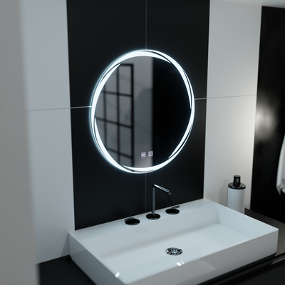 Кръгло LED огледало 60 см, Spirallus Touch, система против запотяване, димиране