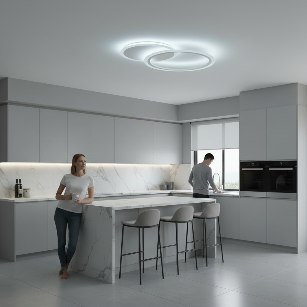 LED полилей с дистанционно управление LUCY 27W, 2 кръга, студена/топла/неутрална светлина, димируем, бял LED полилей с дистанционно управление Default Title Alessandro Design