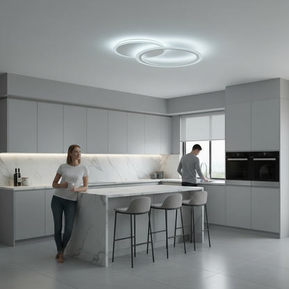 LED полилей с дистанционно управление LUCY 27W, 2 кръга, студена/топла/неутрална светлина, димируем, бял LED полилей с дистанционно управление Default Title Alessandro Design