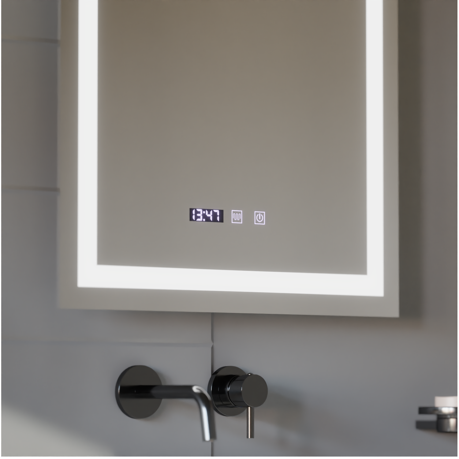 MODENA LED Touch Mirror Система против запотяване, часовник и температура 60x80 cm Korman S Огледала Заглавие по подразбиране Alessandro Design