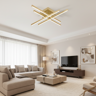 LED полилей с дистанционно управление LINEX, 53W, светлина 3000K/4000K/6000K, димируем, златен