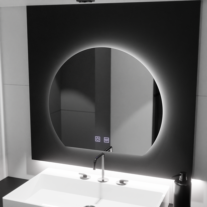 LED огледало с полумесец, 60x54, Soluna Touch, система против замъгляване, димируеми огледала Korman E Заглавие по подразбиране Alessandro Design