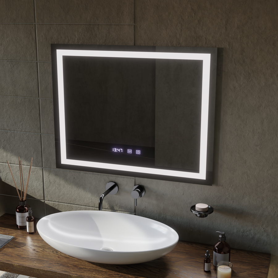 LED Touch MODENA Система за размразяване на огледалото, часовник и температура 80x60 cm Огледала Korman S Заглавие по подразбиране Alessandro Design