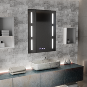Огледало LED Touch Erich S86/60X80 Система за обезпотяване, часовник и температура 60x80 cm Огледала Korman S Заглавие по подразбиране Alessandro Design