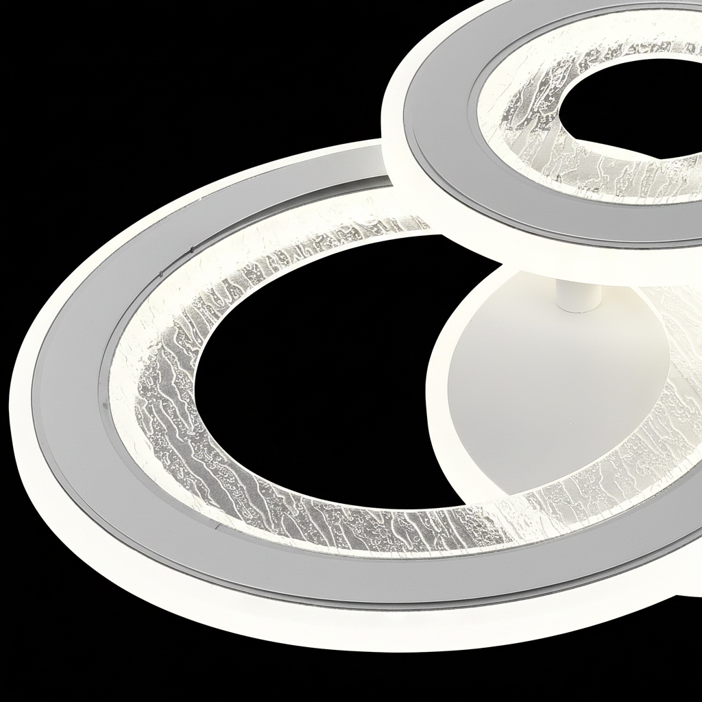 LED полилей 53W, 3 кръга, студена/топла/неутрална светлина, бели LED полилеи Заглавие по подразбиране Alessandro Design
