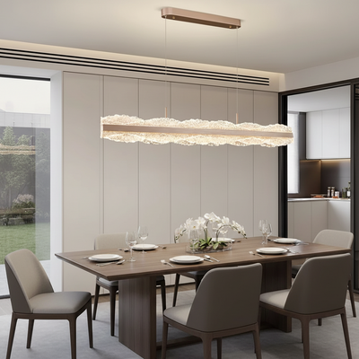 Окачен LED полилей с дистанционно управление NIVALIS 55W, Дължина 120см, Студена/Топла/Неутрална светлина, Димиране, Регулиране на височината, Златист