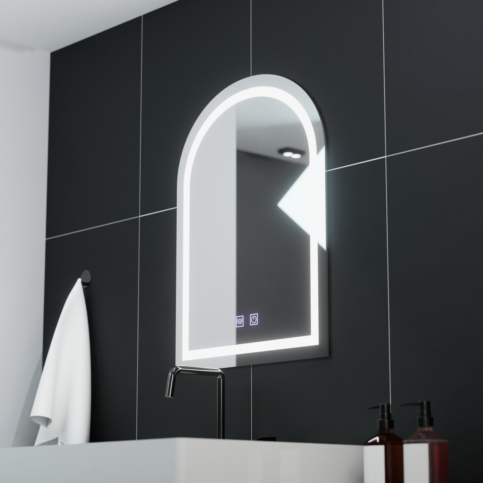 Сводесто LED огледало 60x80cm, Arco Touch, Demister System, Dimmable Mirrors Korman E Заглавие по подразбиране Alessandro Design
