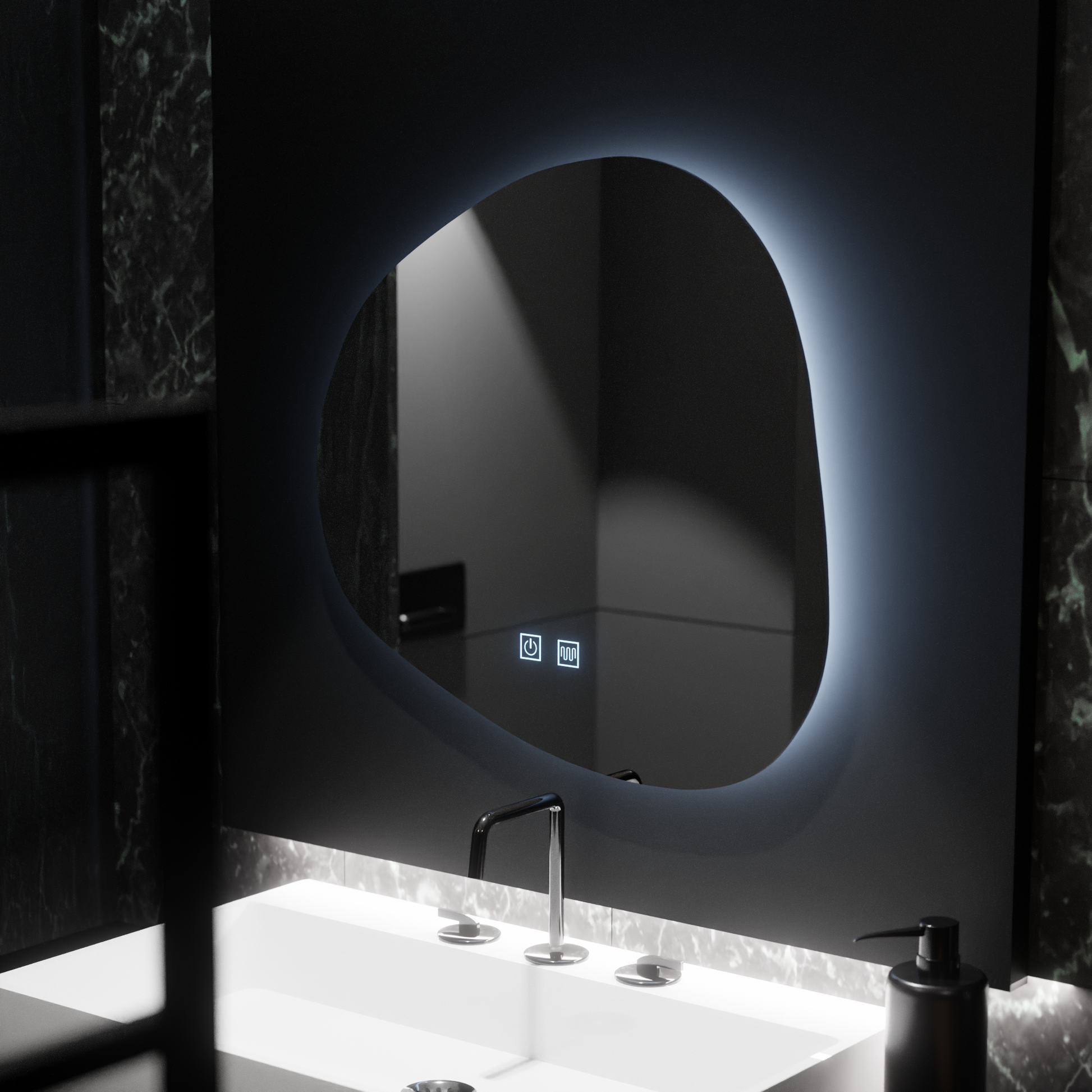 Органично LED огледало 60x60 см, Duna Touch, система против запотяване, димируеми огледала Korman E Заглавие по подразбиране Alessandro Design