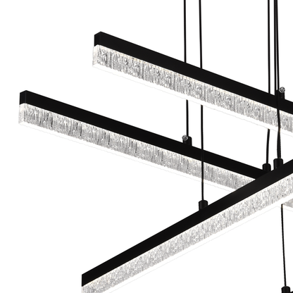Lustra LED Suspendata cu Telecomanda STRATA, 4 elemente, 54W, Lumina 3000/4000/6000K, Negru, Inaltime Reglabila Lustre LED cu Telecomanda Default Title Alessandro Design