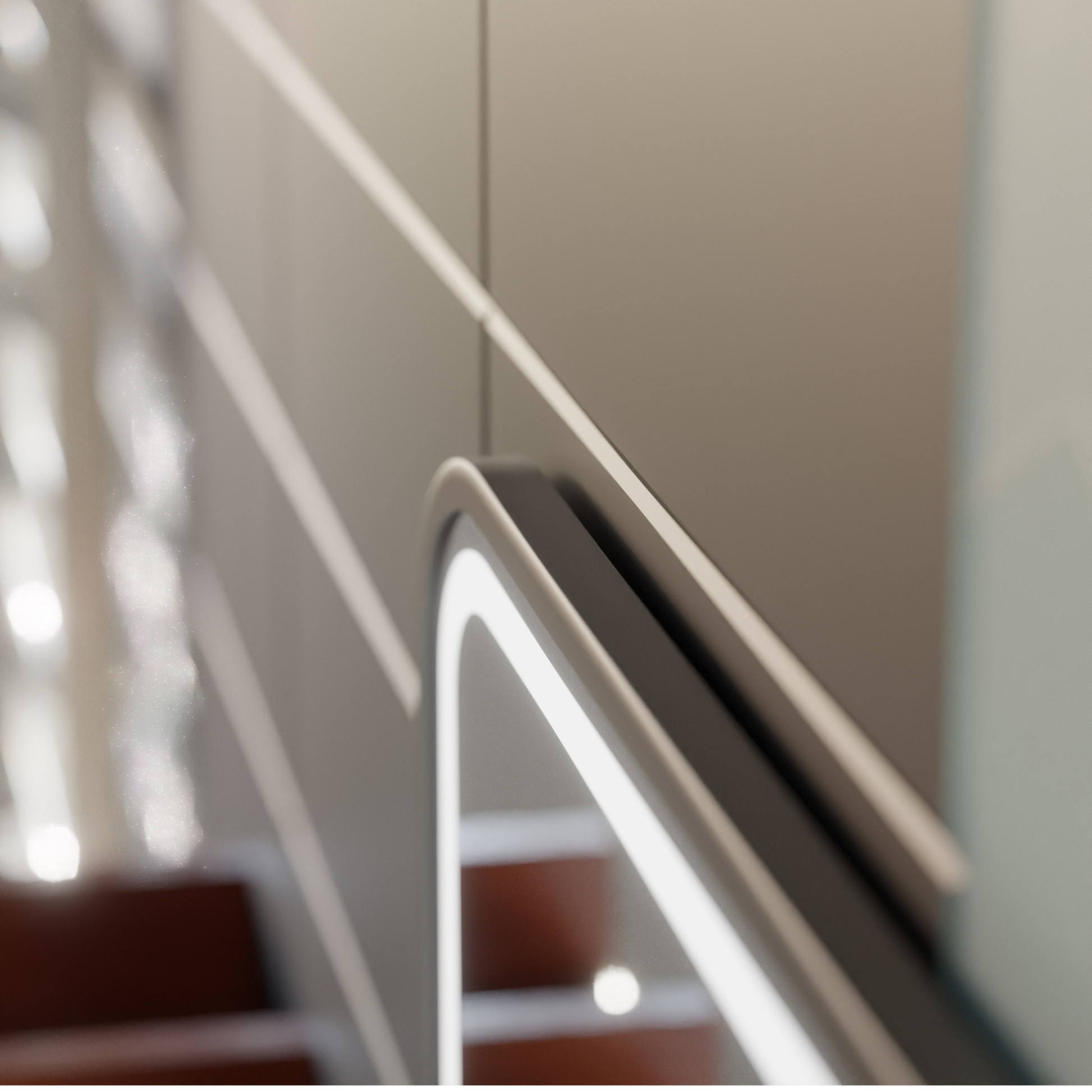 LED Touch Bernd Система за премахване на запотяването на огледалото, часовник и температура 80x60 cm Черна рамка Матирана козметична лупа Огледала Korman S Заглавие по подразбиране Alessandro Design