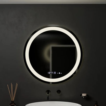Кръгло LED огледало, 60 см, Celeste MotionGlow Marcello, система против запотяване, часовник и термометър, димируема, топла неутрална студена светлина 3000K/4000K/6000K Marcello Огледала Заглавие по подразбиране Alessandro Design