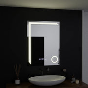 Правоъгълно LED огледало, 60x80 см, Precision MotionGlow Marcello, система за обезпотяване, часовник и термометър, козметична лупа, димируеми огледала Marcello Заглавие по подразбиране Alessandro Design