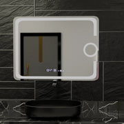 Правоъгълно LED огледало, 80x60 см, Eclat MotionGlow Marcello, система за обезпотяване, часовник и термометър, козметична лупа, димируеми огледала Marcello Заглавие по подразбиране Alessandro Design