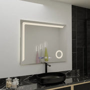 Правоъгълно LED огледало, 100x80 см, Precision MotionGlow Marcello, система за обезпотяване, часовник и термометър, козметична лупа, димируеми огледала Marcello Заглавие по подразбиране Alessandro Design