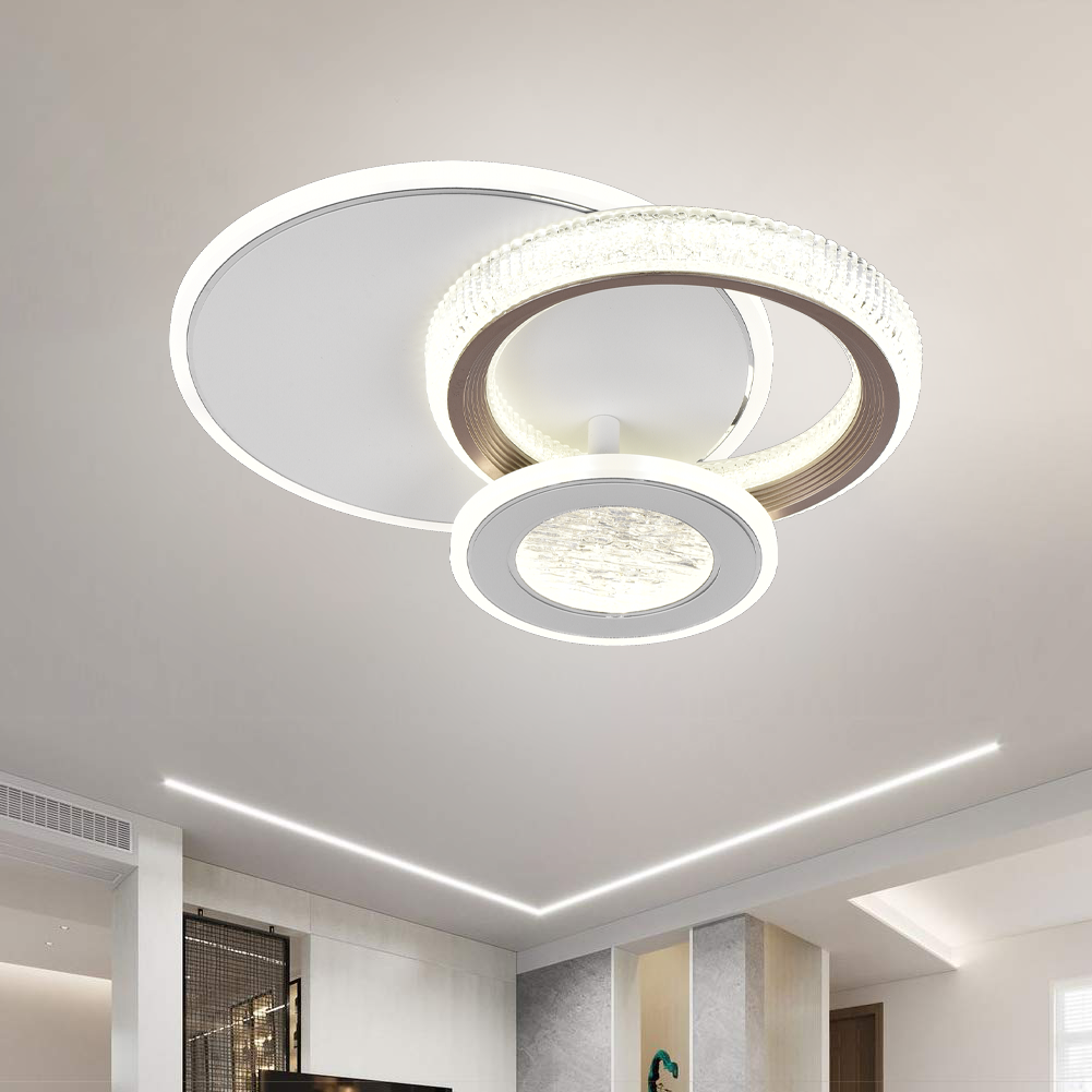 LED полилей NYXORA 44W, 3 кръга, студена/топла/неутрална светлина, бели LED полилеи Заглавие по подразбиране Alessandro Design