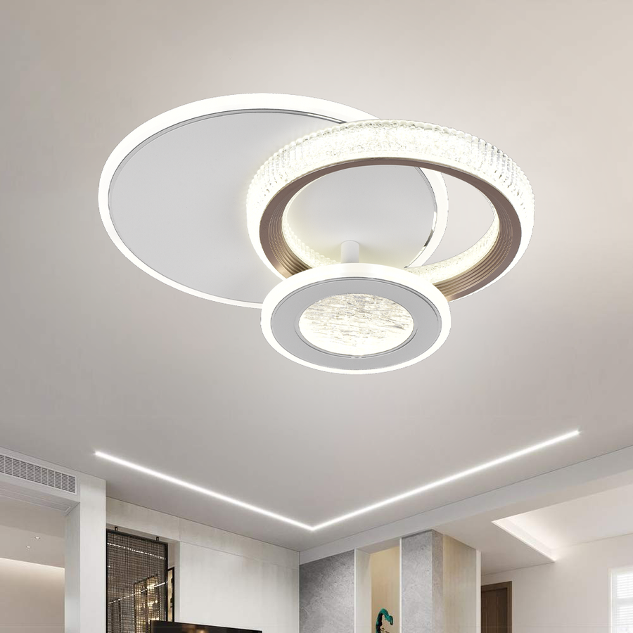 LED полилей NYXORA 44W, 3 кръга, студена/топла/неутрална светлина, бели LED полилеи Заглавие по подразбиране Alessandro Design