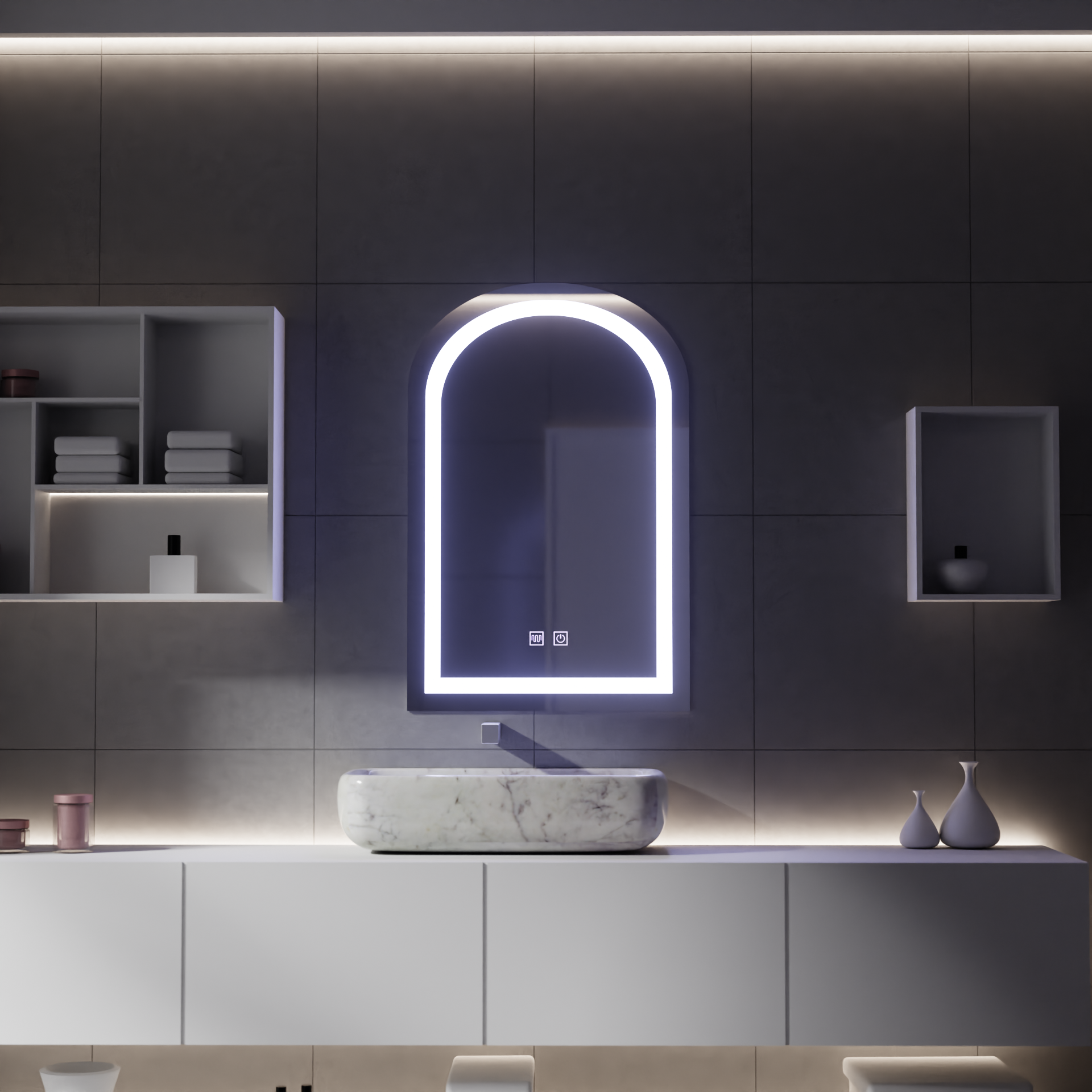 LED сензорно огледало с функция против запотяване, 80x50cm огледала Korman E Заглавие по подразбиране Alessandro Design