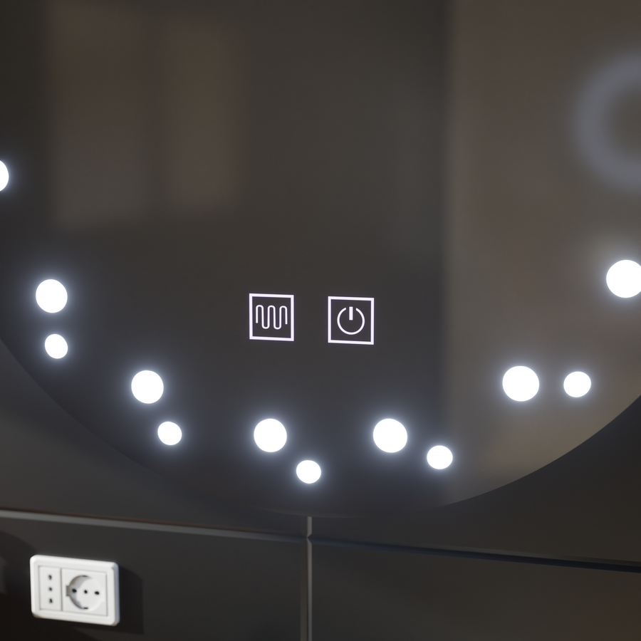 LED огледало Touch Ivory, система против запотяване, диаметър 60 см, студена светлина 6000K Korman Mirrors E Заглавие по подразбиране Alessandro Design
