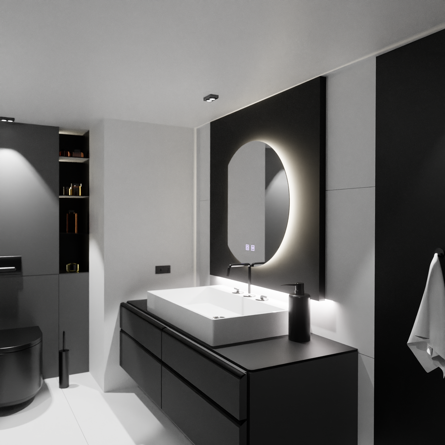 Semiluna LED Mirror 54x60, Arcana Touch, Demister System, Dimable Mirrors Korman E Заглавие по подразбиране Alessandro Design