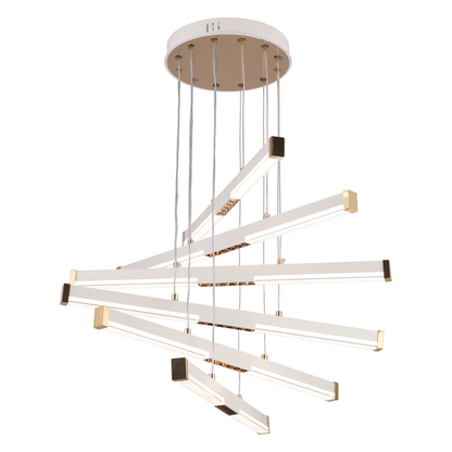 Lustra LED Suspendata Acril LT183/6WH, 81W, Lumina 3000/4000/6000K, Alb, Inaltime Reglabila Lustre LED cu Telecomanda Default Title Alessandro Design