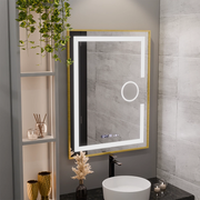 Правоъгълно светодиодно огледало, 50x70см, eclat motionglow marcello, система за размразяване, часовник и термометър, козметичен луп