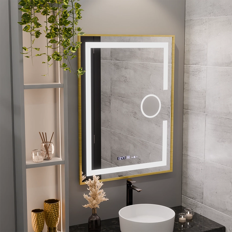 Правоъгълно светодиодно огледало, 50x70см, eclat motionglow marcello, система за размразяване, часовник и термометър, козметичен луп