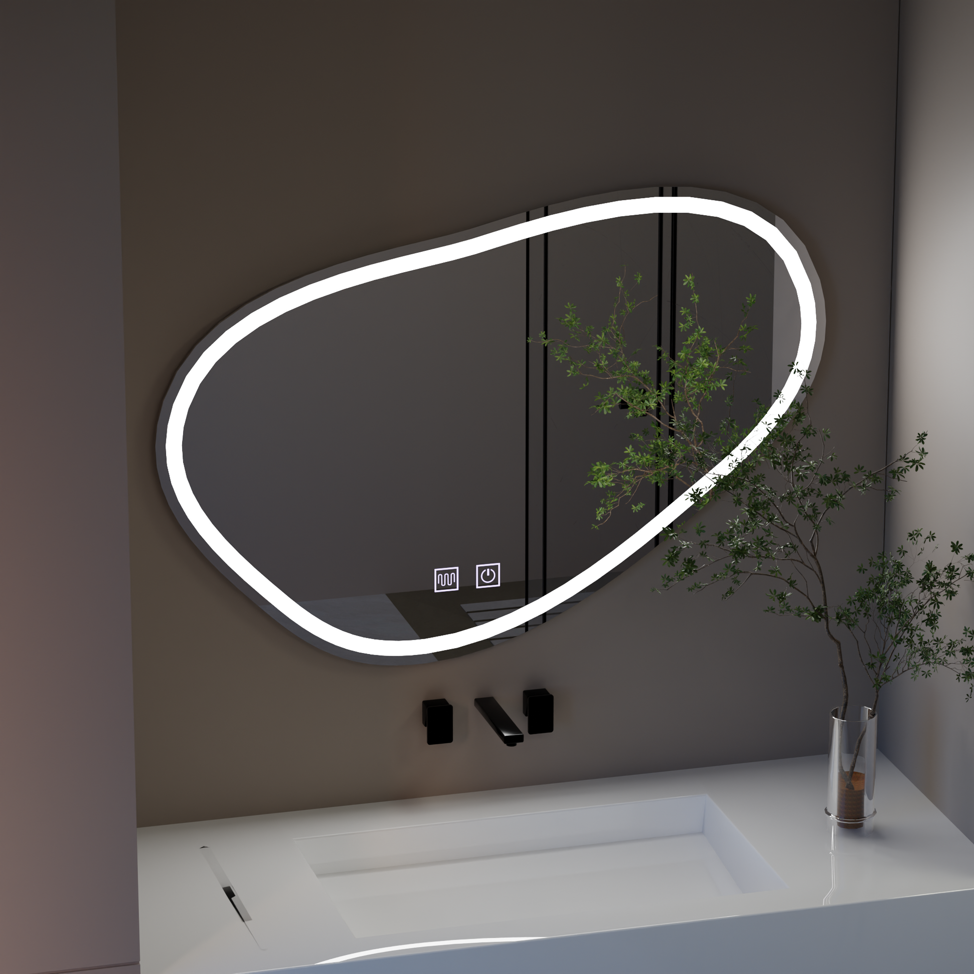 Quassare LED Touch Mirror, Demister System 90x65 cm Mirrors Korman E Заглавие по подразбиране Alessandro Design