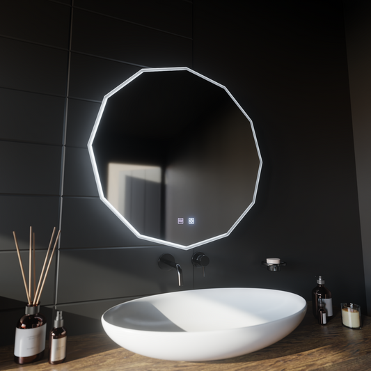 LED кръгло огледало, 80 см, VIVO Touch, система против запотяване, димируеми огледала Korman E Заглавие по подразбиране Alessandro Design