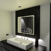 Правоъгълно LED огледало, 80x60 см, Riflesso MotionGlow Marcello, система за обезпотяване, часовник и термометър, козметична лупа, димируеми огледала Marcello Заглавие по подразбиране Alessandro Design