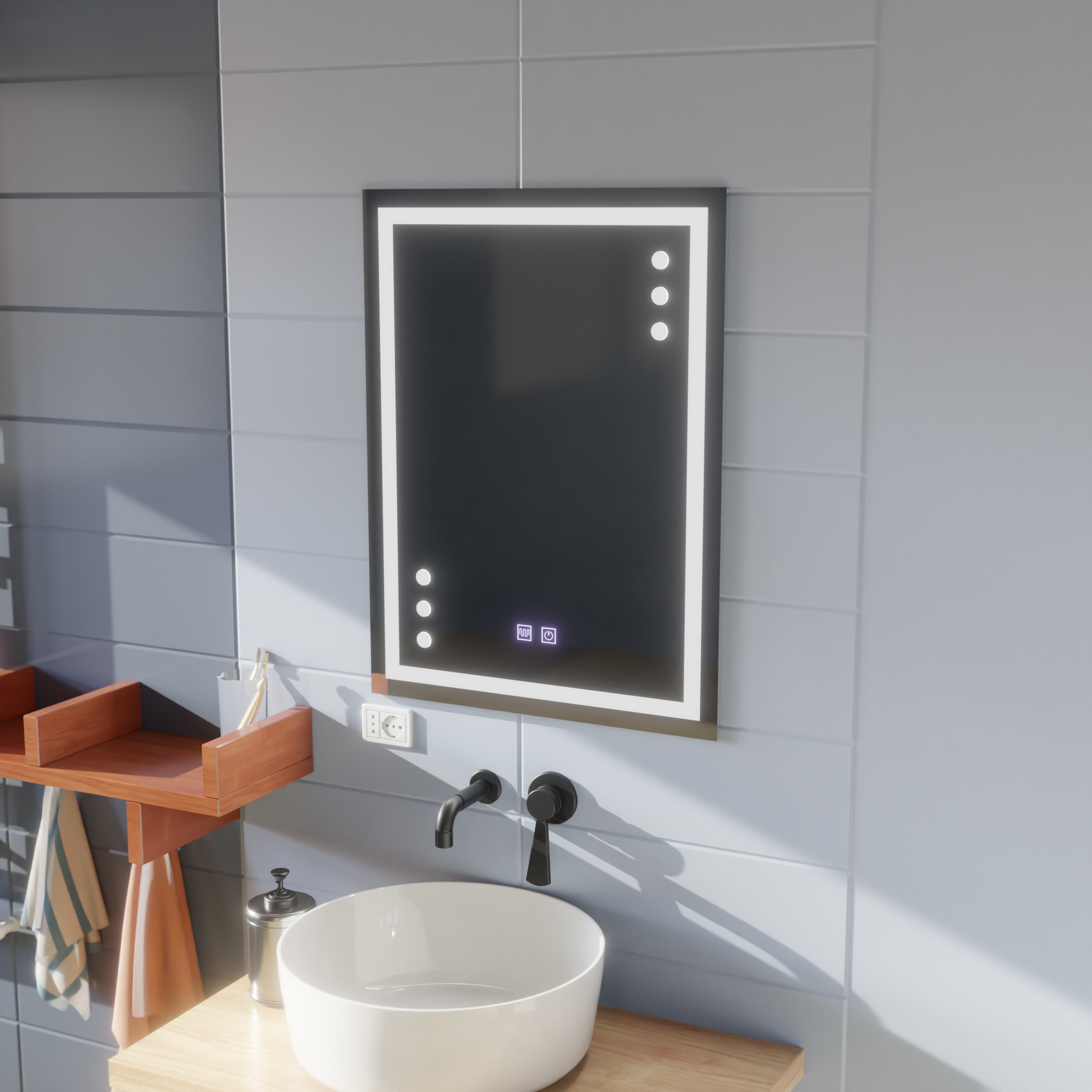 Огледало LED Touch Infima Demist System 60X80cm Огледала Korman E Заглавие по подразбиране Alessandro Design