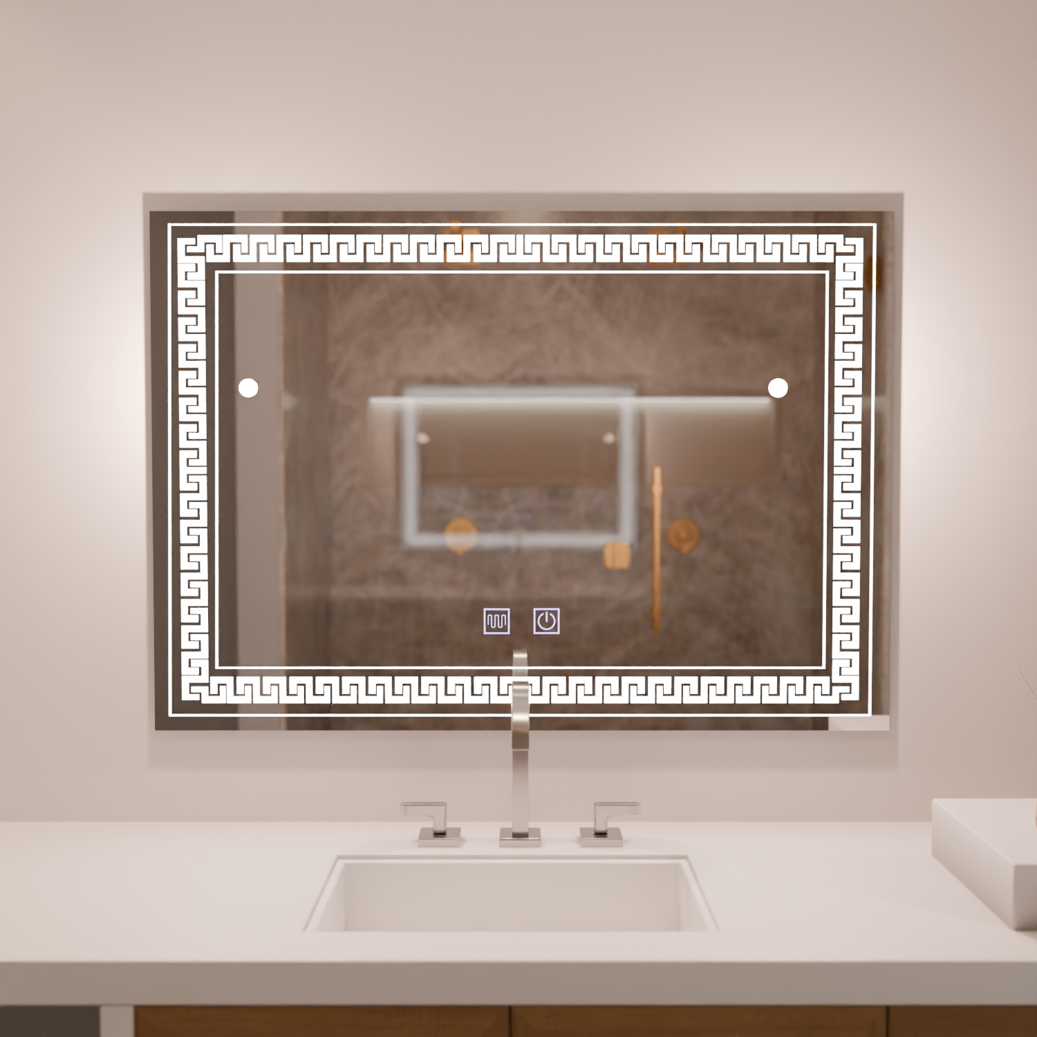 Правоъгълно LED огледало 80x60 Touch Volta Система против запотяване Огледала Korman E Заглавие по подразбиране Alessandro Design
