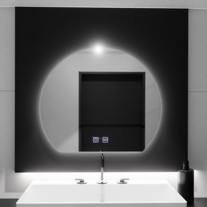 LED огледало с полумесец, 60x54, Soluna Touch, система против замъгляване, димируеми огледала Korman E Заглавие по подразбиране Alessandro Design