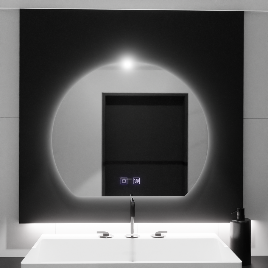 LED огледало с полумесец, 60x54, Soluna Touch, система против замъгляване, димируеми огледала Korman E Заглавие по подразбиране Alessandro Design