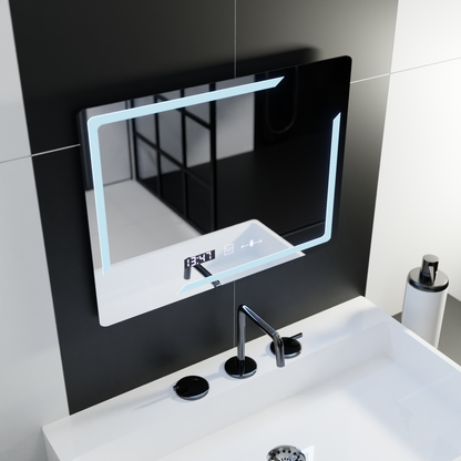Правоъгълно LED огледало, 80x60cm, Rayonnement MotionGlow Marcello, Demister System, Clock & Thermometer, Dimable Mirrors Marcello Заглавие по подразбиране Alessandro Design