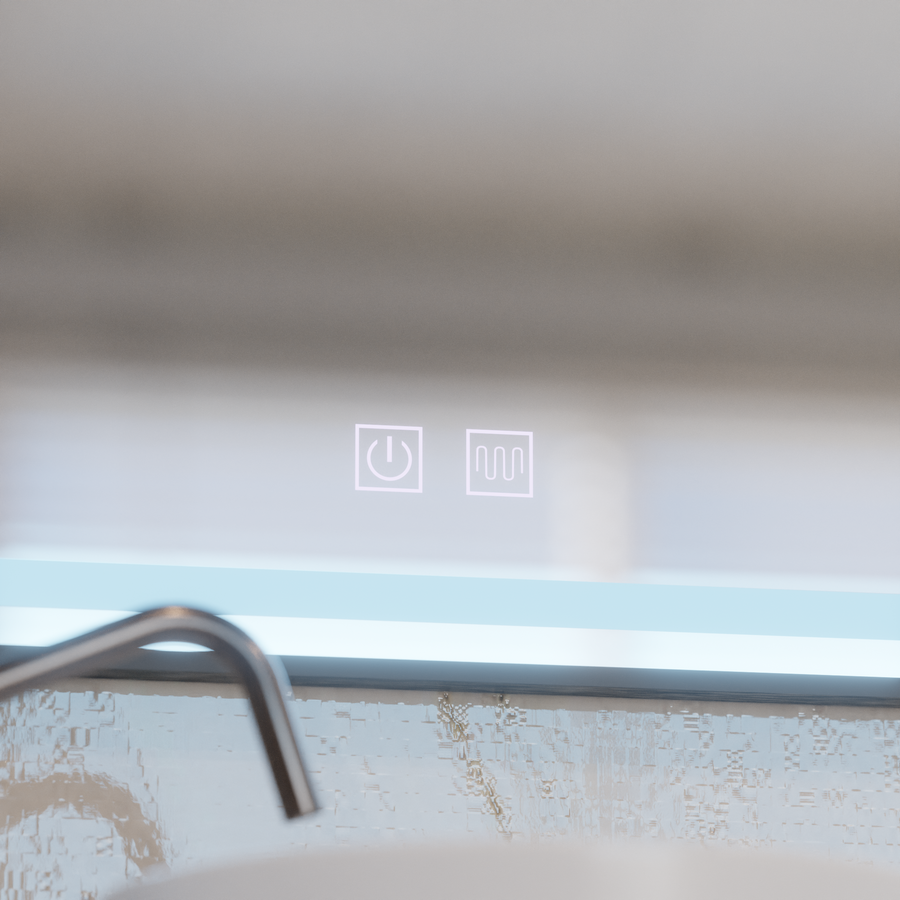 Правоъгълно LED огледало 100x65cm EDGE Touch Demister System, огледала с черна рамка Korman E Заглавие по подразбиране Alessandro Design