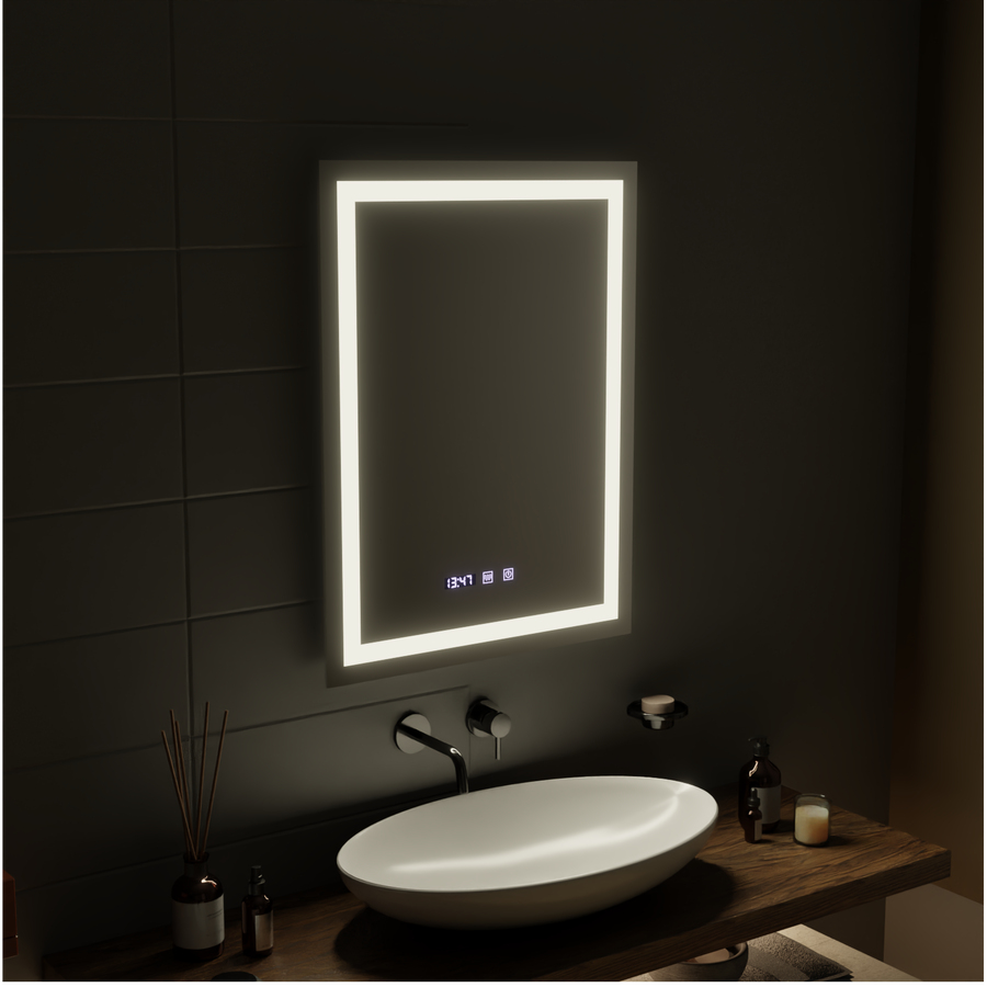 MODENA LED Touch Mirror Система против запотяване, часовник и температура 60x80 cm Korman S Огледала Заглавие по подразбиране Alessandro Design