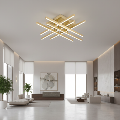 LED полилей с дистанционно управление LINEX, 81W, светлина 3000K/4000K/6000K, димируем, златен