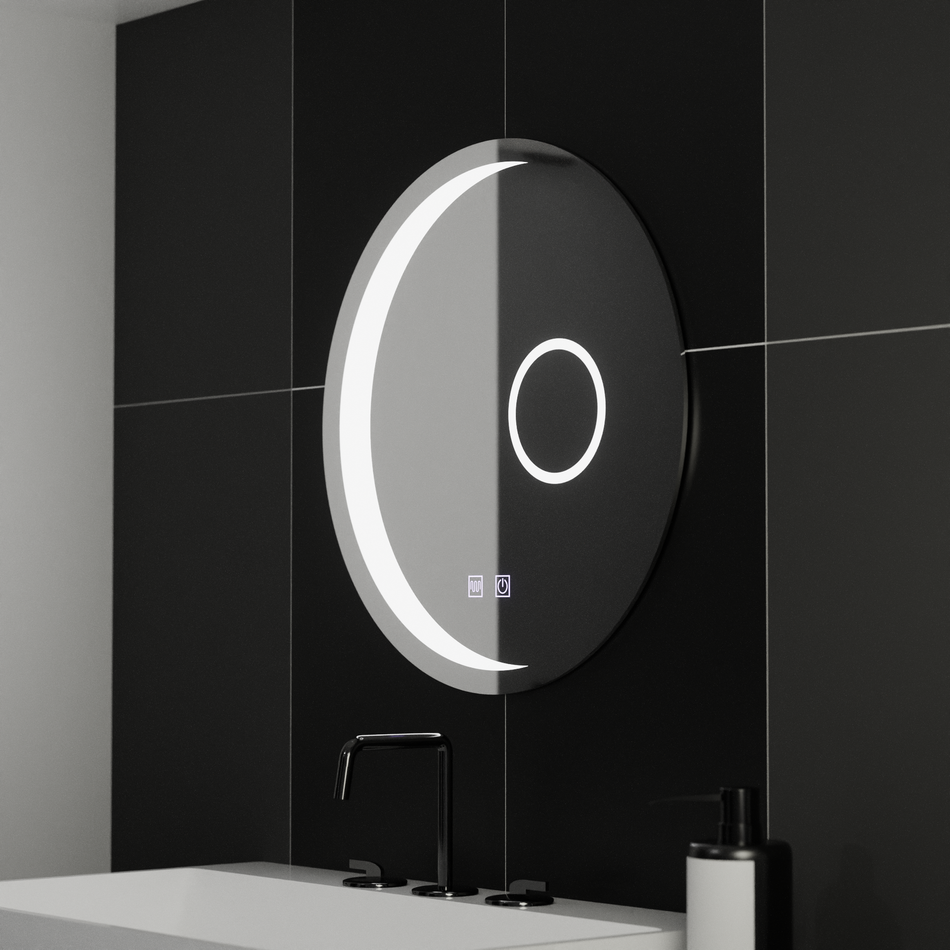 LED кръгло огледало, 60 см, Orbis Touch, система против запотяване, димируеми огледала Korman E Заглавие по подразбиране Alessandro Design