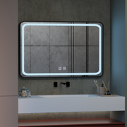 Правоъгълно LED огледало 100x65cm EDGE Touch Demister System, огледала с черна рамка Korman E Заглавие по подразбиране Alessandro Design