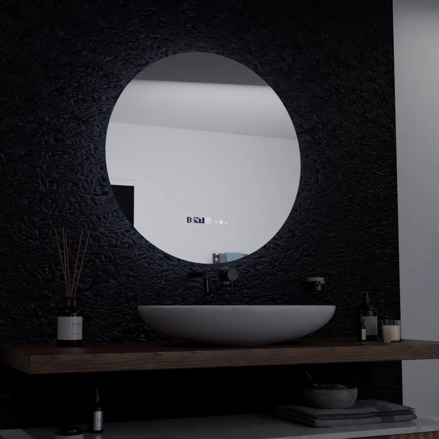 LED кръгло огледало, 60 см, Serenite MotionGlow Marcello, система за обезпотяване, часовник и термометър, димируеми огледала Marcello Заглавие по подразбиране Alessandro Design