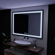 Правоъгълно LED огледало, 100x65 см, Verite Majeste Noir Motion Glow Marcello, система за обезпотяване, часовник и термометър, димируеми огледала Marcello Заглавие по подразбиране Alessandro Design