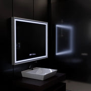 Правоъгълно LED огледало, 120x80 см, Verite Imperial Silver Motion Glow Marcello, система за обезпотяване, часовник и термометър, димируеми огледала Marcello Заглавие по подразбиране Alessandro Design