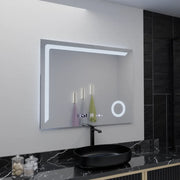 Правоъгълно LED огледало, 100x80 см, Precision MotionGlow Marcello, система за обезпотяване, часовник и термометър, козметична лупа, димируеми огледала Marcello Заглавие по подразбиране Alessandro Design