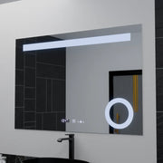 Правоъгълно LED огледало, 120x80 см, ABSOLU MotionGlow Marcello, система за обезпотяване, часовник и термометър, козметична лупа, димируеми огледала Marcello Заглавие по подразбиране Alessandro Design