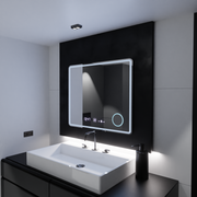 Правоъгълно LED огледало, 80x60 см, Riflesso MotionGlow Marcello, система за обезпотяване, часовник и термометър, козметична лупа, димируеми огледала Marcello Заглавие по подразбиране Alessandro Design