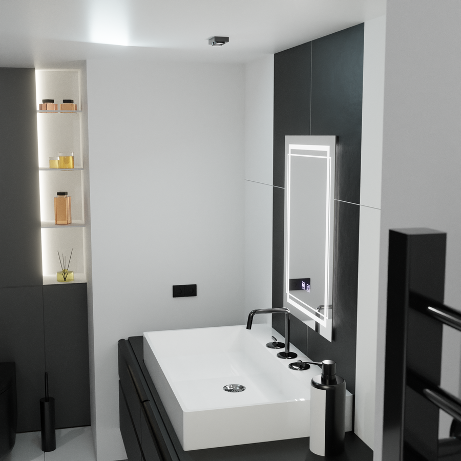 Правоъгълно LED огледало, 60x80cm, KOVEN Touch, Demister System, Dimmable Mirrors Korman E Заглавие по подразбиране Alessandro Design