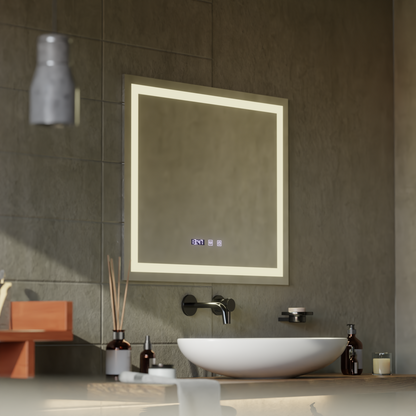 LED Touch MODENA Система за размразяване на огледалото, часовник и температура 80x60 cm Огледала Korman S Заглавие по подразбиране Alessandro Design