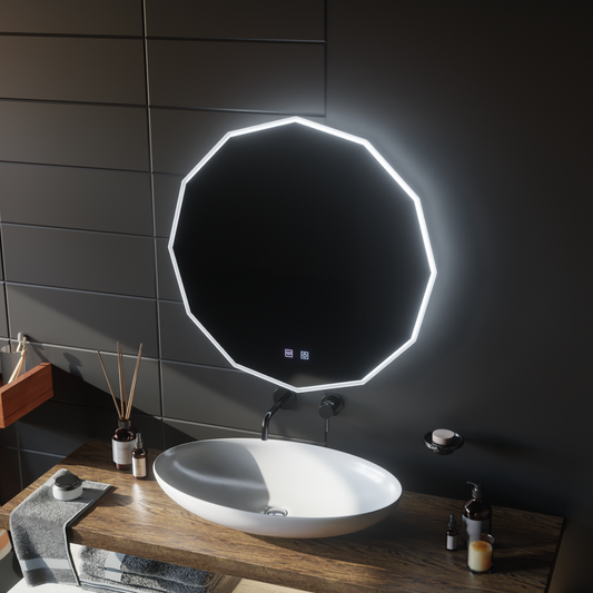 LED кръгло огледало, 80 см, VIVO Touch, система против запотяване, димируеми огледала Korman E Заглавие по подразбиране Alessandro Design